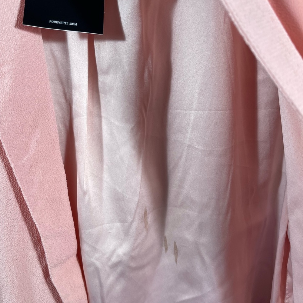 🛑 LEVEL EIGHT Blazer - Size 4 - Long Sleeve Single Button Viscose_Peach + Black - Picture 6 of 10